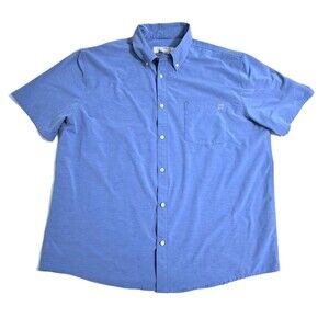 Huk Fishing Shirt Mens 2XL Blue Kona Button Down Performance Short Sleeve